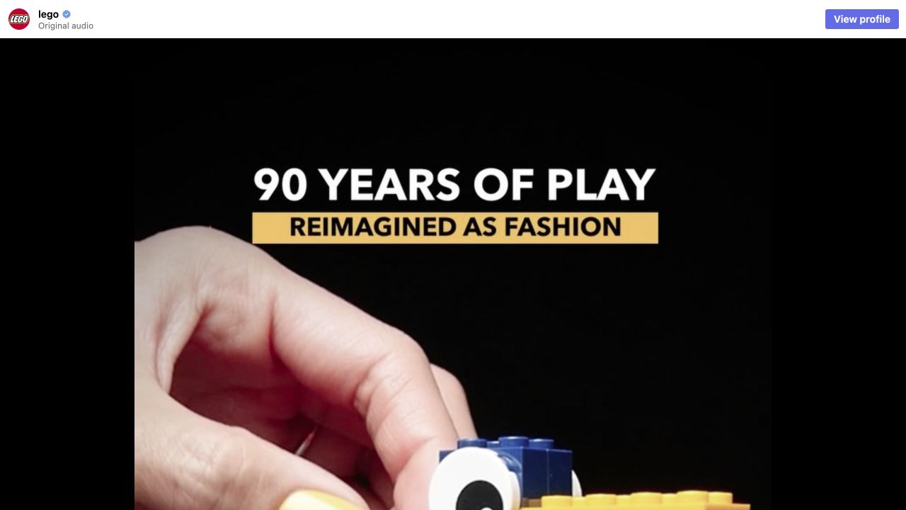 Public instagram player preview of LEGO: One LEGO set, several fashion interpretations